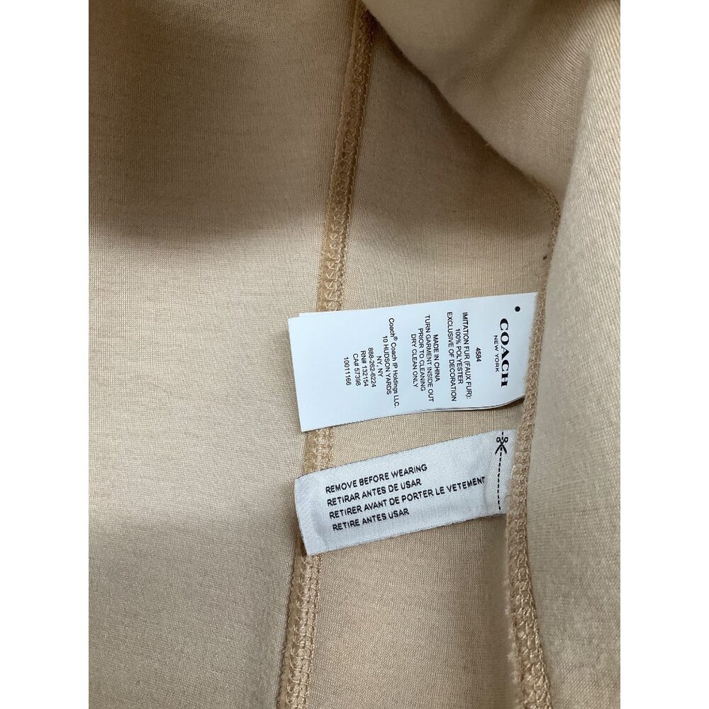COACH Sherpa Zip-Up Jacket size XS Cream  Excellent Condition! - Picture 10 of 13